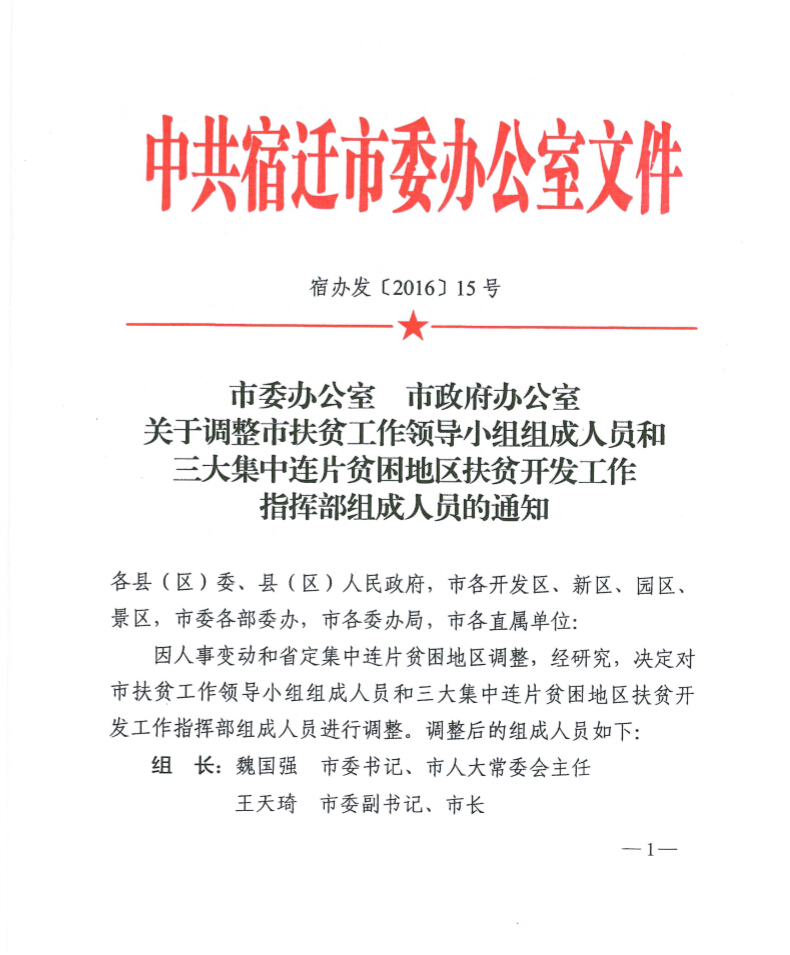 绍兴市扶贫开发领导小组办公室人事任命动态更新